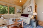 Take in the forested views from the living room 